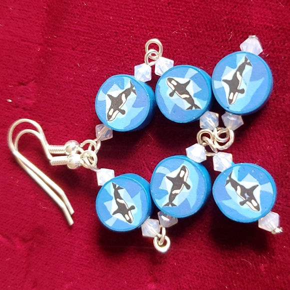 Blue Soft Orca Beats Earrings . - Picture 6 of 6